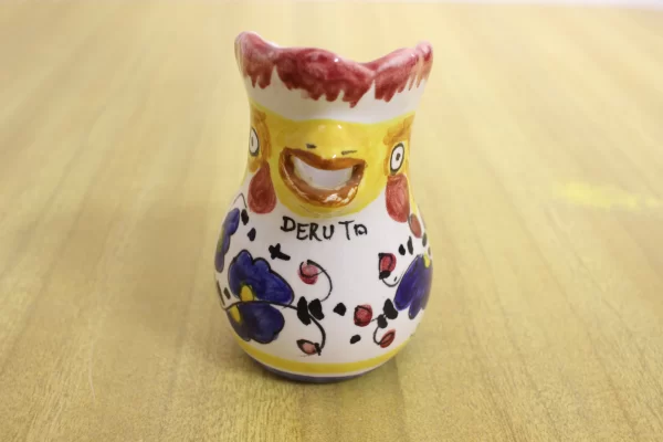 Piccola Brocca in Ceramica Deruta a Forma di Galletto