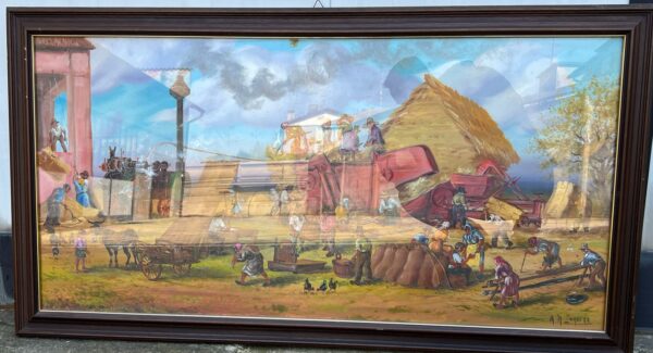 QUADRO NINO ZAGNI 1982 'LA BATTITURA DEL GRANO'
