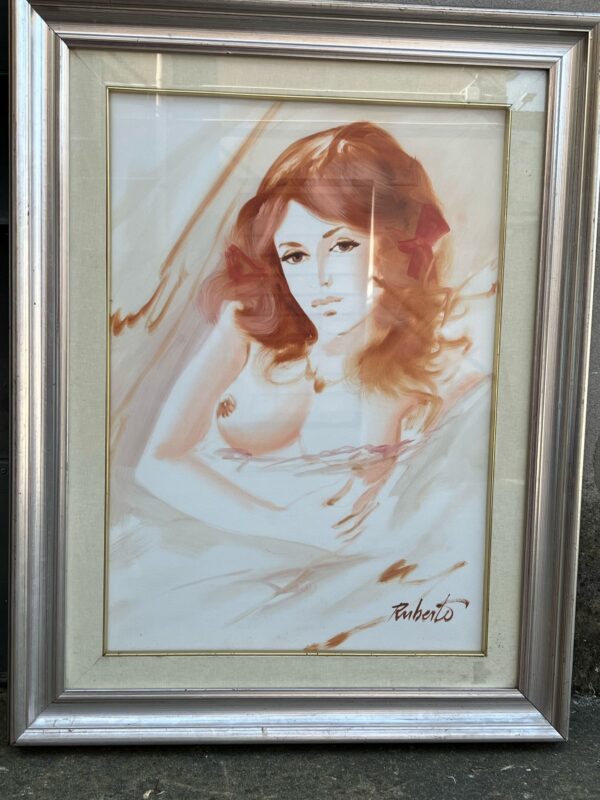 QUADRO FIRMATO 'RUBERTO' FIGURA DI DONNA
