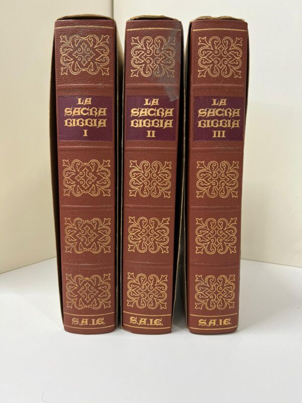 LA SACRA BIBBIA 3 VOLUMI ED. SAIE 1970