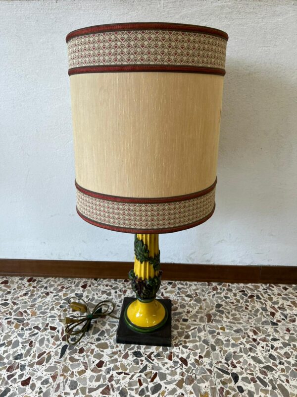 LAMPADA VINTAGE CON BASE IN CERAMICA DECORATA