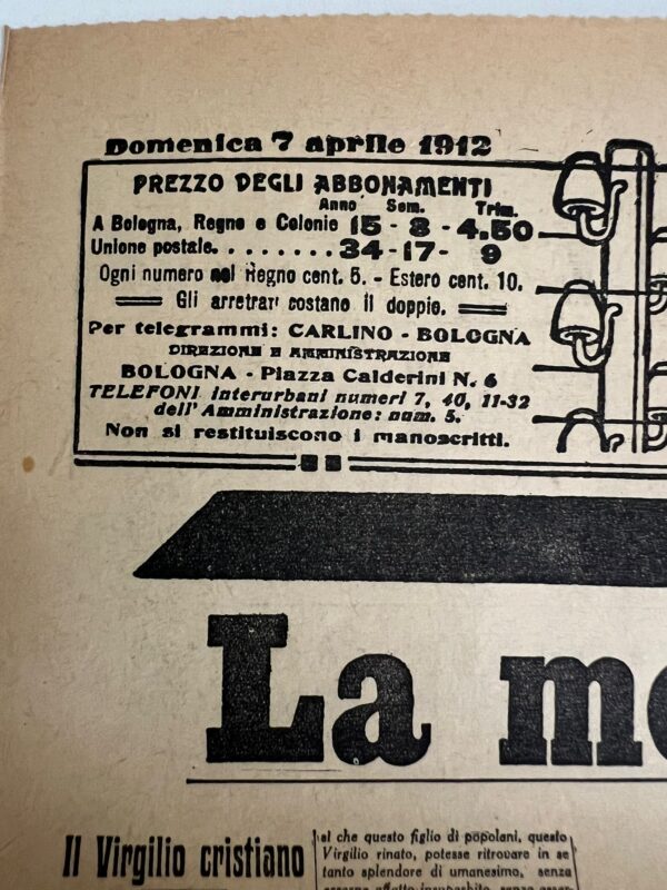 IL RESTO DEL CARLINO LA MORTE DI GIOVANNI PASCOLI SUPPLEMENTO 6/7 APRILE 1962 - immagine 9