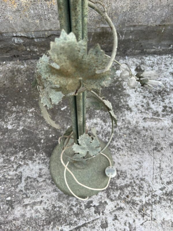 LAMPADA A PIANTANA IN FERRO E VETRO DECORATA - immagine 5