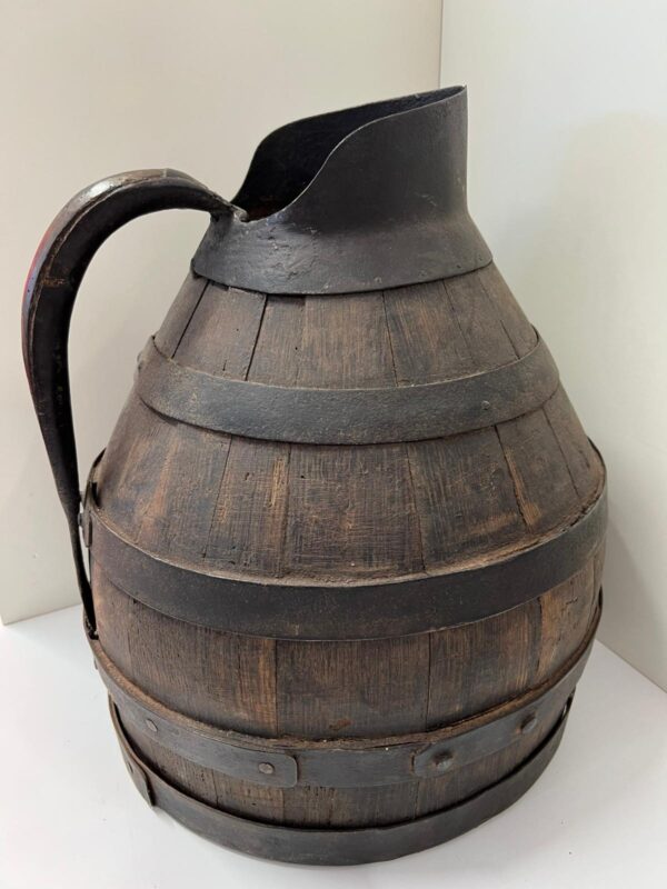 CARAFFA BROCCA IN LEGNO E FERRO ANTICA 1700 - immagine 8