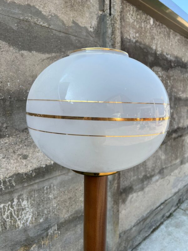 LAMPADA PIANTANA VINTAGE ANNI 60' IN LEGNO E VETRO - immagine 8