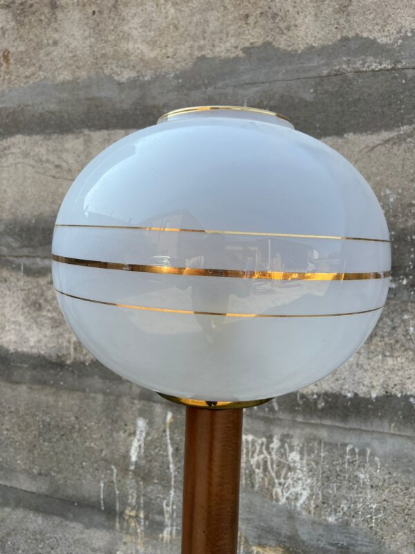 LAMPADA PIANTANA VINTAGE ANNI 60' IN LEGNO E VETRO - immagine 5