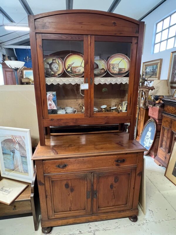 CREDENZA VETRINETTA ANTICA IN LEGNO E VETRO - immagine 7