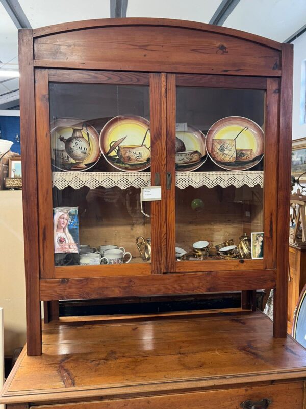 CREDENZA VETRINETTA ANTICA IN LEGNO E VETRO - immagine 8