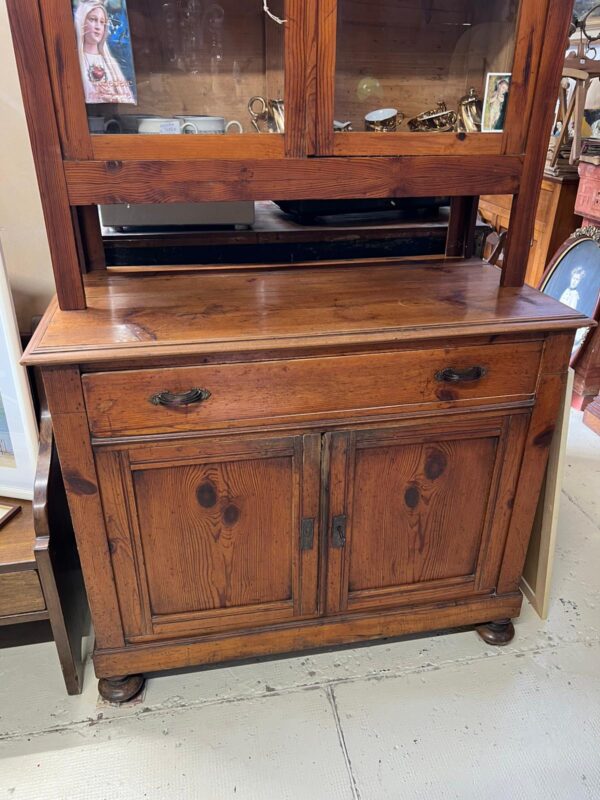 CREDENZA VETRINETTA ANTICA IN LEGNO E VETRO - immagine 9