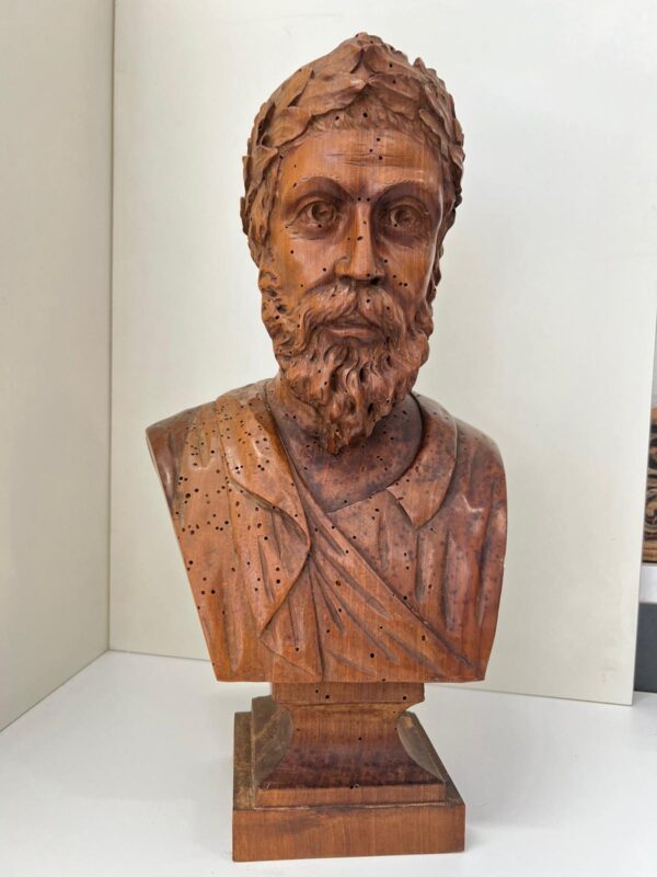 BUSTO ANTICO IN LEGNO DI NOCE - immagine 4